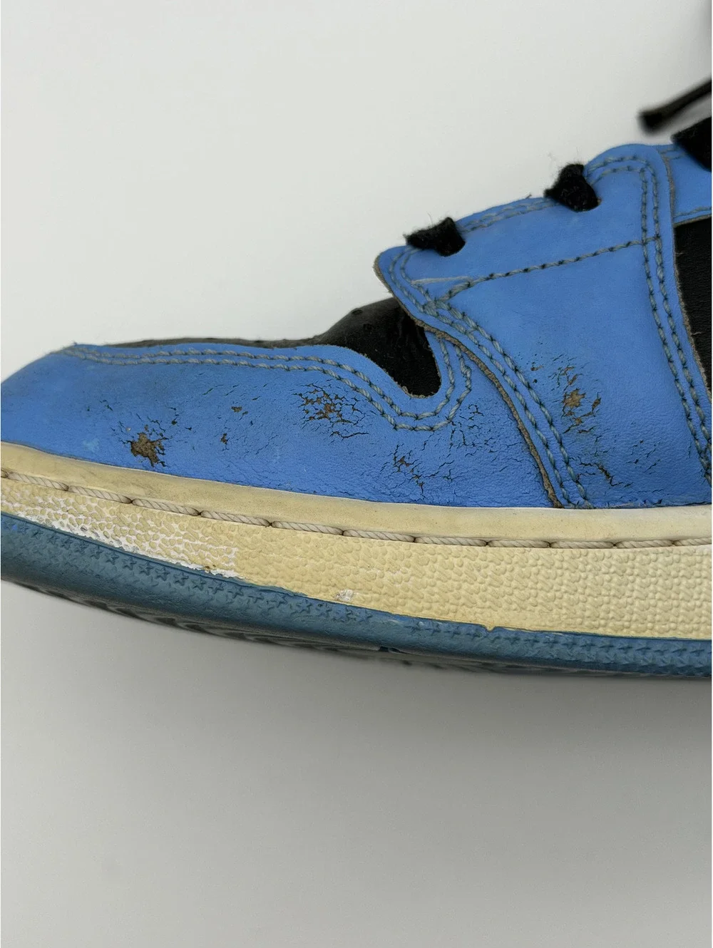 Nike Air Jordan 1 Mid GS Black Blue Basketball Shoes Size 6Y